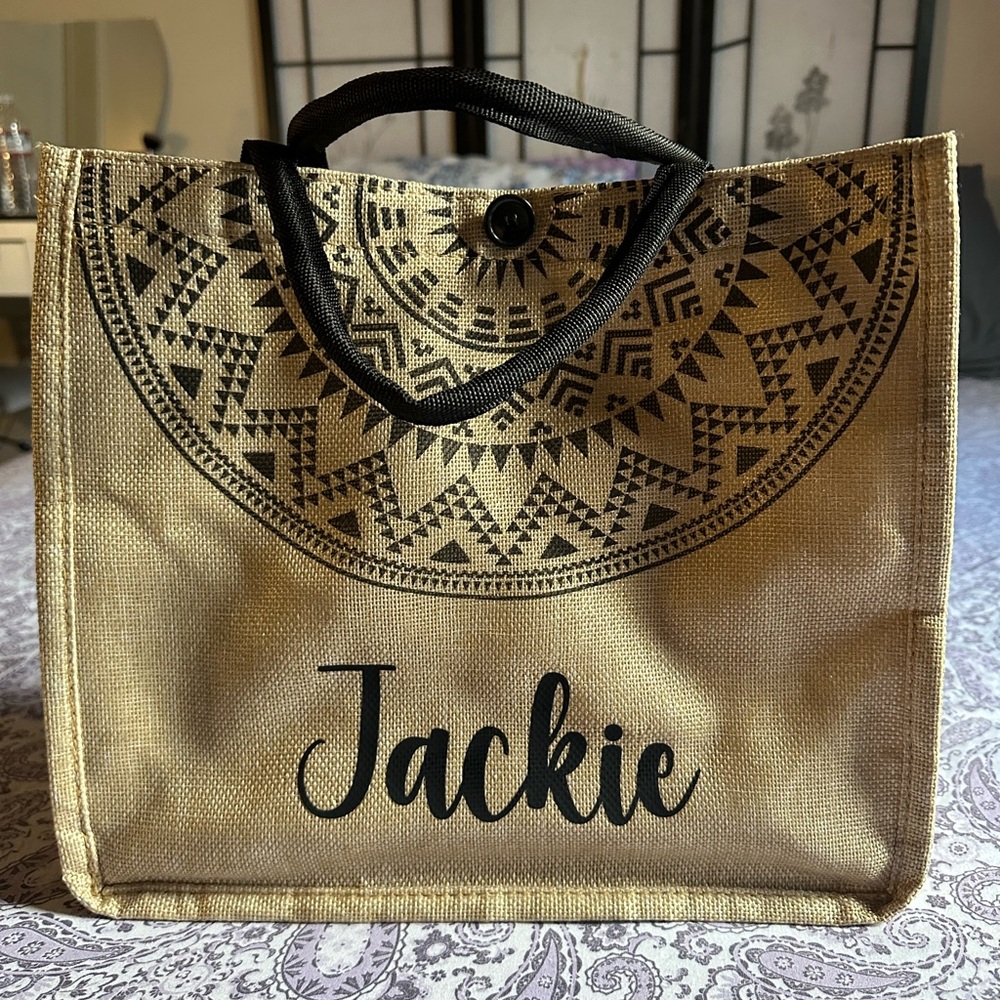 Totes Tan Geometric Tote Bag